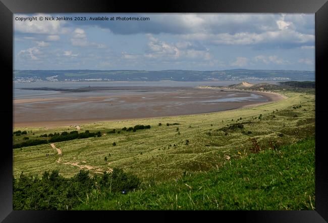 Cwm Ivy flats on the north Gower Coast South Wales Framed Print by Nick Jenkins