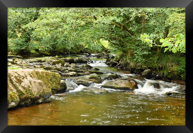 Taff Fechan River just above the waterfall  Framed Print by Nick Jenkins