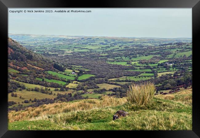 The Senni Valley from the top of the Fforest Fawr Road Brecon Beacons Framed Print by Nick Jenkins