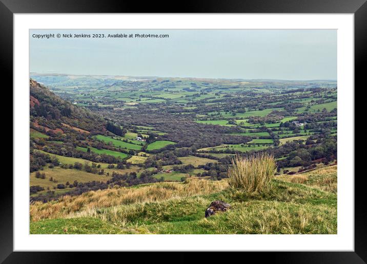 The Senni Valley from the top of the Fforest Fawr Road Brecon Beacons Framed Mounted Print by Nick Jenkins