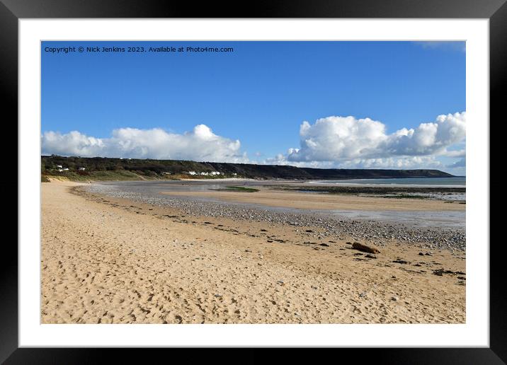 Port Eynon Bay linked with Horton Gower AONB  Framed Mounted Print by Nick Jenkins