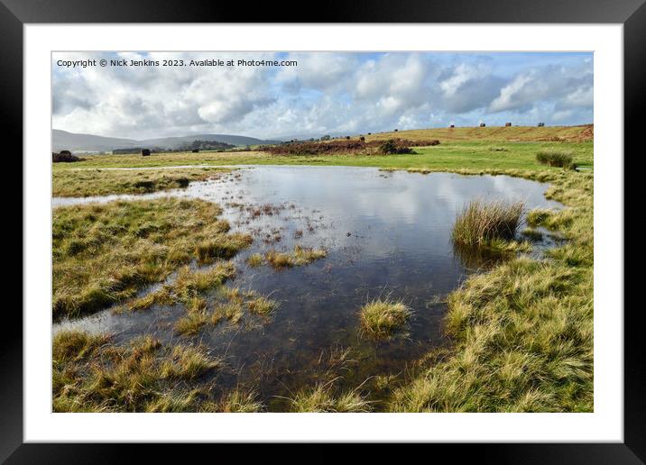 Pond on Mymydd Illtyd Common Brecon Beacons/Bannau Brycheiniog South Wales Framed Mounted Print by Nick Jenkins
