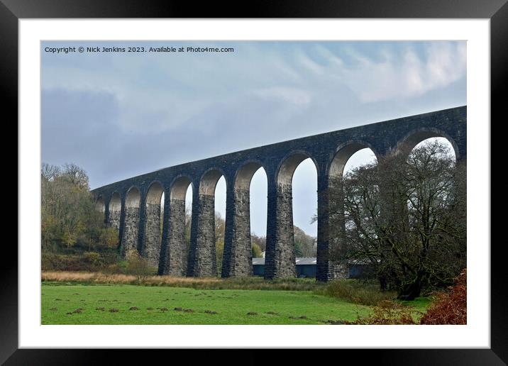 The Cynghordy Viaduct carrying trains to  Framed Mounted Print by Nick Jenkins