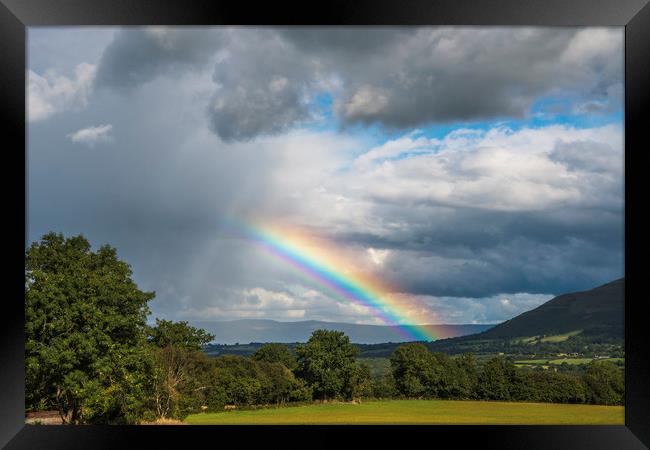 Rainbow over the Wye Valley Brecon Beacons Framed Print by Nick Jenkins
