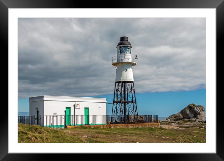 Peninnis Headland Lighthouse on St Marys Scillies Framed Mounted Print by Nick Jenkins