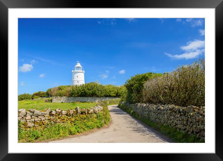 St Agnes Lighthouse Framed Mounted Print by Nick Jenkins