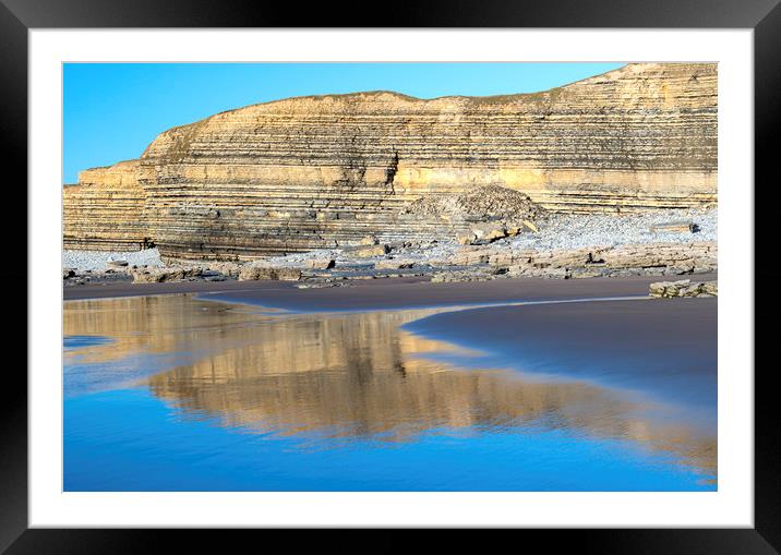 Dunraven Bay Glamorgan Heritage Coast south Wales Framed Mounted Print by Nick Jenkins