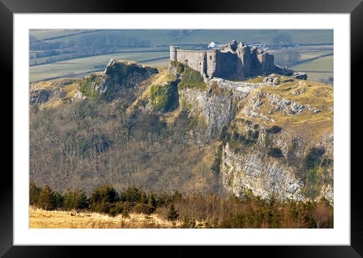 Carreg Cennen Castle in the Black Mountain Wales Framed Mounted Print by Nick Jenkins