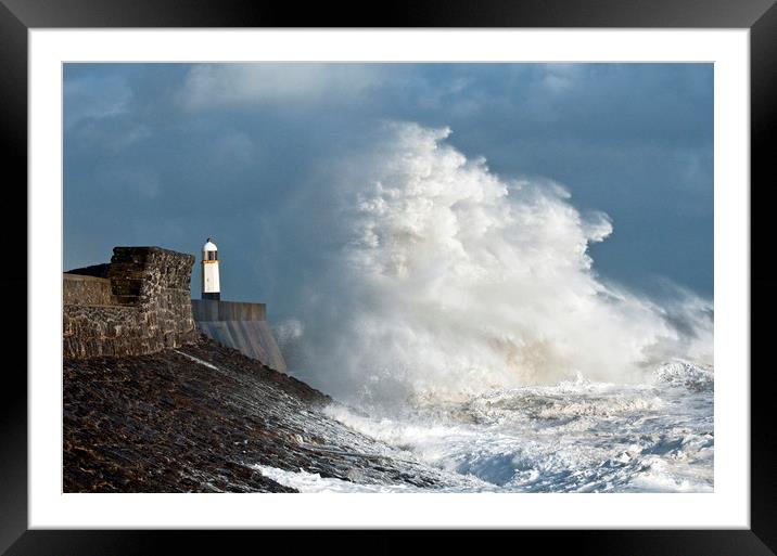 Rough Sea Big Waves Porthcawl Coast south Wales Framed Mounted Print by Nick Jenkins