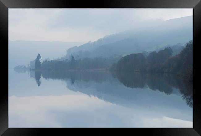 Talybont Reservoir in the evening Brecon Beacons  Framed Print by Nick Jenkins