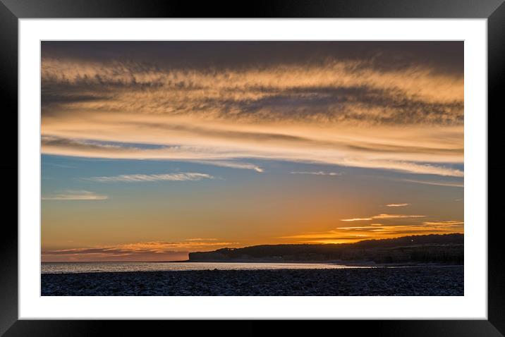 Sunset over the Glamorgan Coast from Colhugh Beach Framed Mounted Print by Nick Jenkins