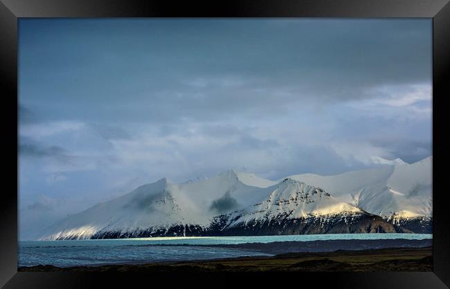 Snow Covered Mountains Iceland Framed Print by Nick Jenkins