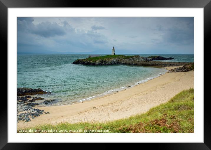 Beach on Llanddwyn Island Anglesey North Wales Framed Mounted Print by Nick Jenkins