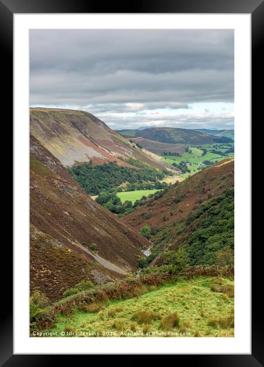 Dylife Gorge Powys Mid Wales Framed Mounted Print by Nick Jenkins