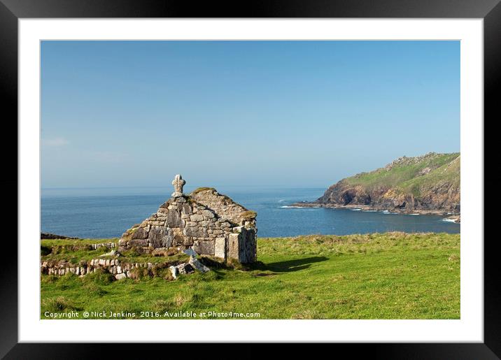 St Helen's Oratory Chapel Cape Cornwall Framed Mounted Print by Nick Jenkins