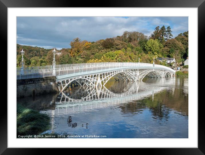 River Wye Iron Bridge Chepstow Wye Valley High Tid Framed Mounted Print by Nick Jenkins