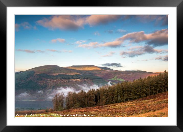 Waun Rydd Mountain Brecon Beacons Winter Day  Framed Mounted Print by Nick Jenkins