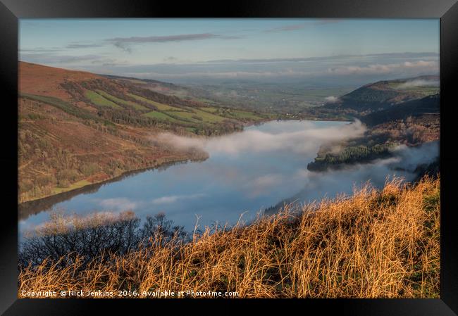 Looking down the Talybont Valley Brecon Beacons  Framed Print by Nick Jenkins