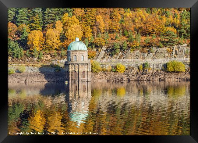 Garreg Ddu Reservoir Autumn Powys Mid Wales Framed Print by Nick Jenkins