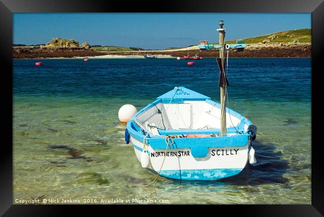 Northern Star Rowing Boat St Martins Scillies Framed Print by Nick Jenkins