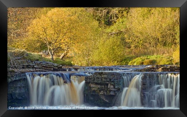 Wainwath Falls Yorkshire Dales Swaledale in Autumn Framed Print by Nick Jenkins