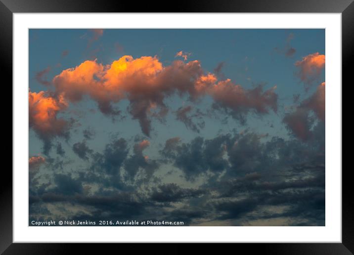 Sun Dancing Evening Clouds Framed Mounted Print by Nick Jenkins