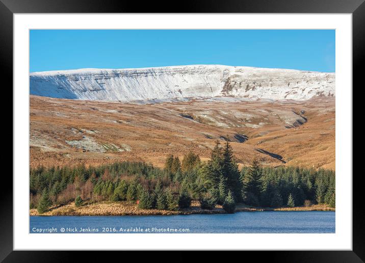 Fan Fawr Brecon Beacons in Winter Framed Mounted Print by Nick Jenkins