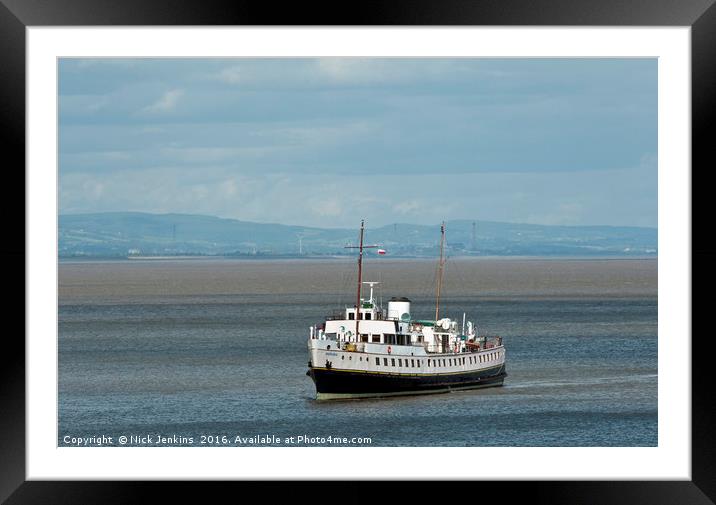 The MV Balmoral Coming into Penarth Pier South Wal Framed Mounted Print by Nick Jenkins