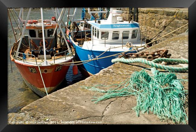 Fishing Boats moored Lower Fishguard Pembrokeshire Framed Print by Nick Jenkins