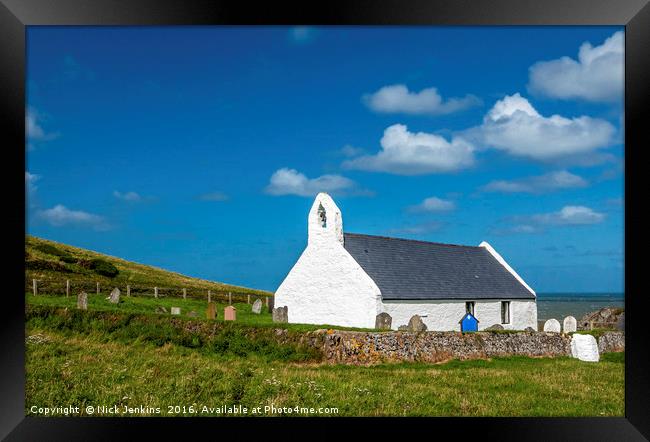 Mwnt Church in Ceredigion West Wales Framed Print by Nick Jenkins
