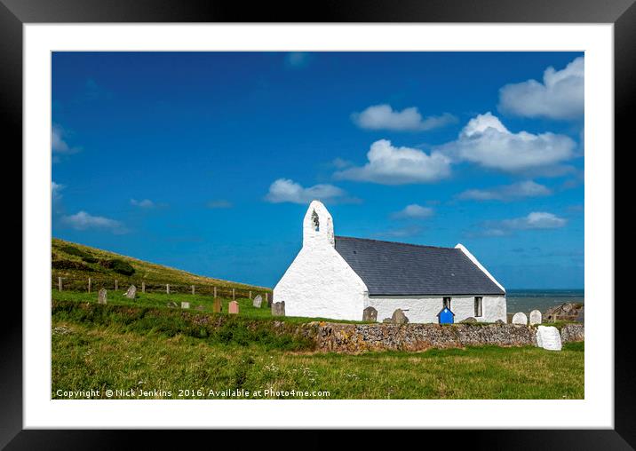 Mwnt Church in Ceredigion West Wales Framed Mounted Print by Nick Jenkins