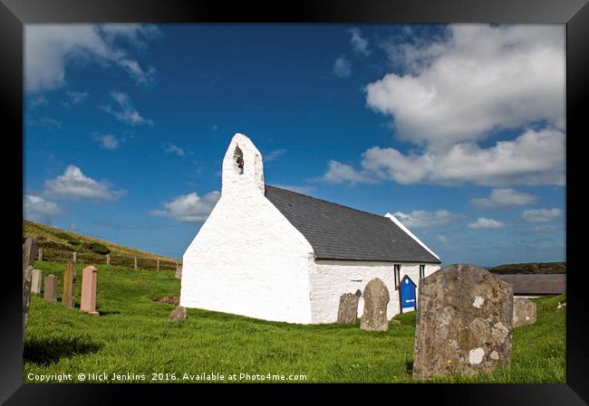Mwnt Church in Ceredigion Framed Print by Nick Jenkins