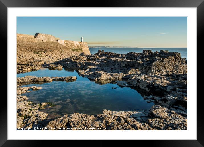 Porthcawl Breakwater and Coast South Wales Framed Mounted Print by Nick Jenkins