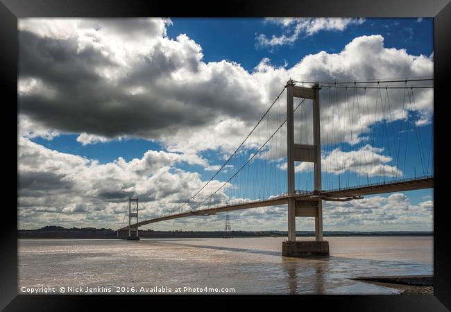 The Old Severn Bridge Chepstow to Aust  Framed Print by Nick Jenkins