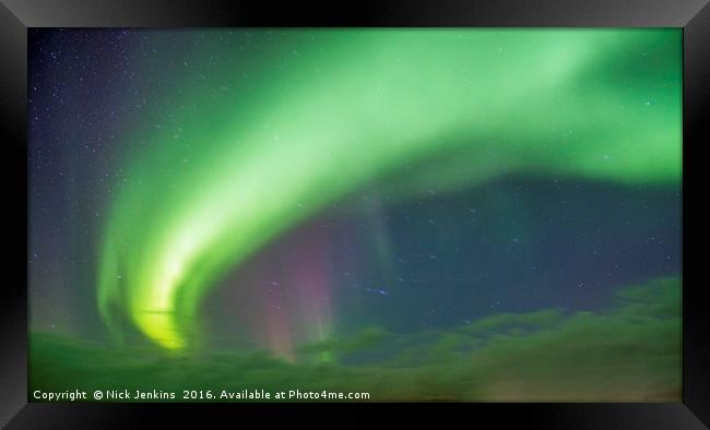 Aurora Borealis over Hofn Iceland Framed Print by Nick Jenkins
