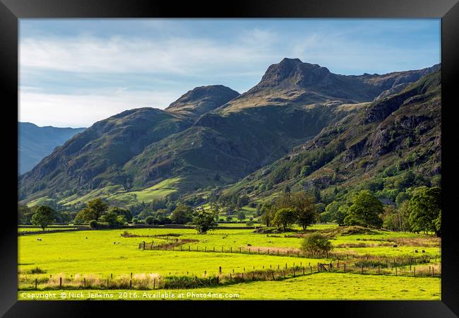 Great Langdale Valley Lake District Cumbria Framed Print by Nick Jenkins