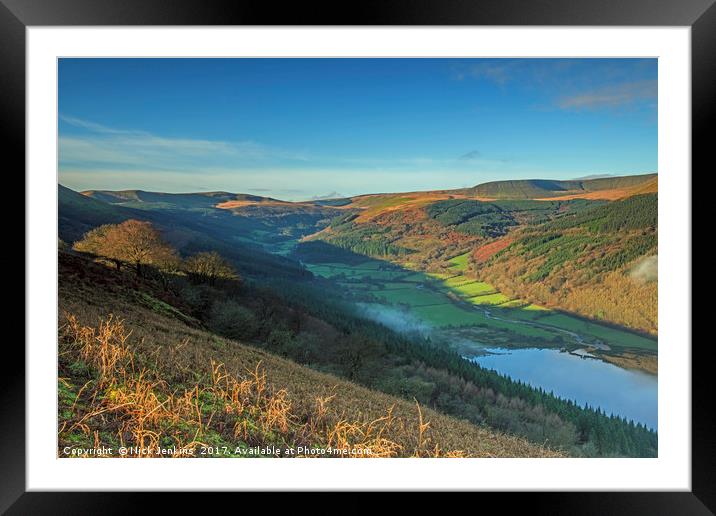 Talybont Valley Central Brecon Beacons Wales Framed Mounted Print by Nick Jenkins
