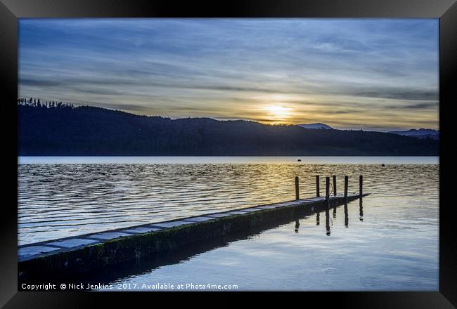 Sunset over Lake Windermere Framed Print by Nick Jenkins