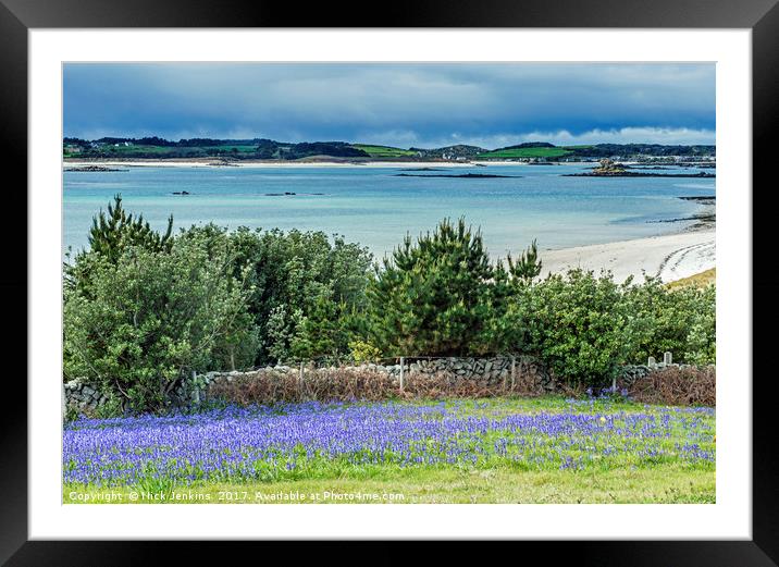 Tresco from St Martins in the Isles of Scilly Framed Mounted Print by Nick Jenkins