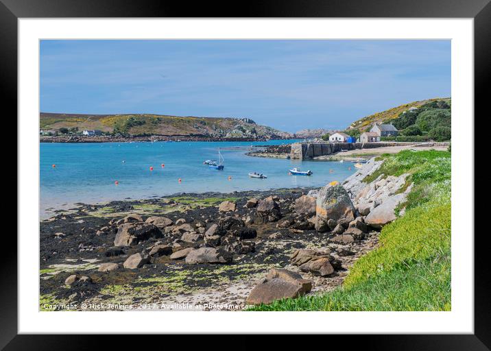 New Grimsby Harbour Tresco Isles of Scilly Framed Mounted Print by Nick Jenkins