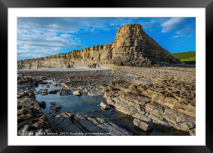 Sphinx Rock and Nash Point Beach south Wales Framed Mounted Print by Nick Jenkins