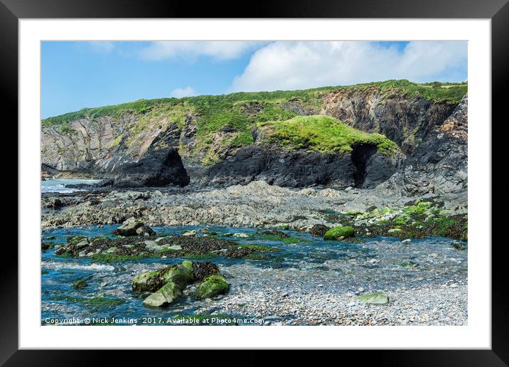 Trefin Beach on the North Pembrokeshire coast wale Framed Mounted Print by Nick Jenkins