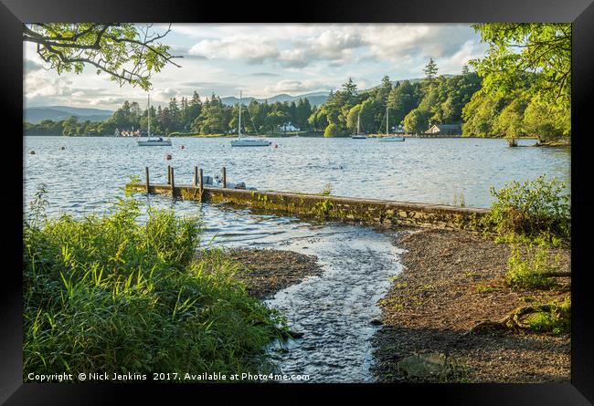 Miller Ground Beach on Lake Windermere Cumbria Framed Print by Nick Jenkins