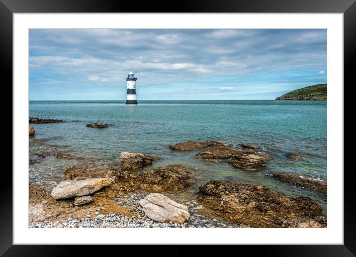 Penmon or Trwyn Du Lighthouse off Anglesey near Pe Framed Mounted Print by Nick Jenkins
