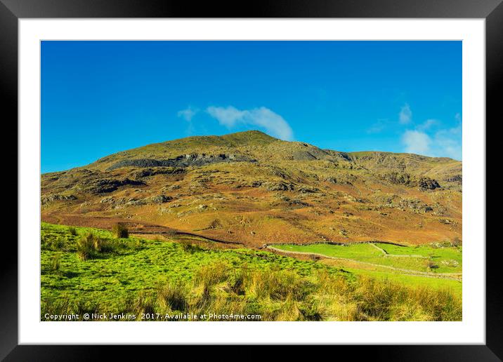 Coniston Old Man from Walna Scar Road Lakeland Framed Mounted Print by Nick Jenkins