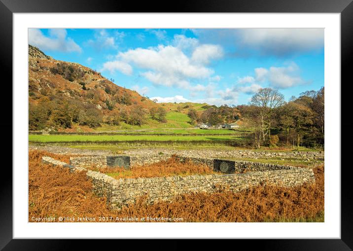 Tilberthwaite Lake District in Autumn Framed Mounted Print by Nick Jenkins