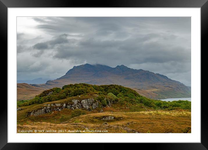 Beinn Airigh Charr above Loch Maree Scotland Framed Mounted Print by Nick Jenkins