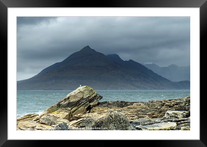 The Black Cuillin Hills from Elgol Skye Framed Mounted Print by Nick Jenkins