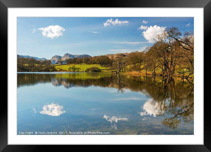 Loughrigg Tarn Lake District Cumbria Framed Mounted Print by Nick Jenkins