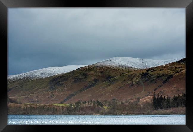 The Helvellyn Ridge above Thirlmere Lake District Framed Print by Nick Jenkins